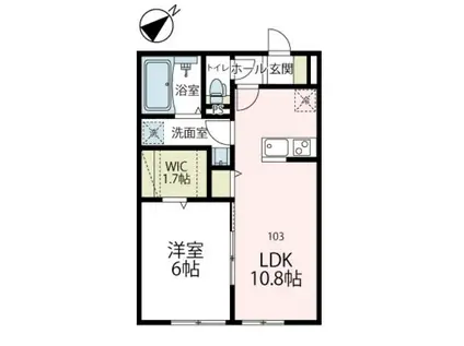 ユアメゾン長沼(1LDK/1階)の間取り写真