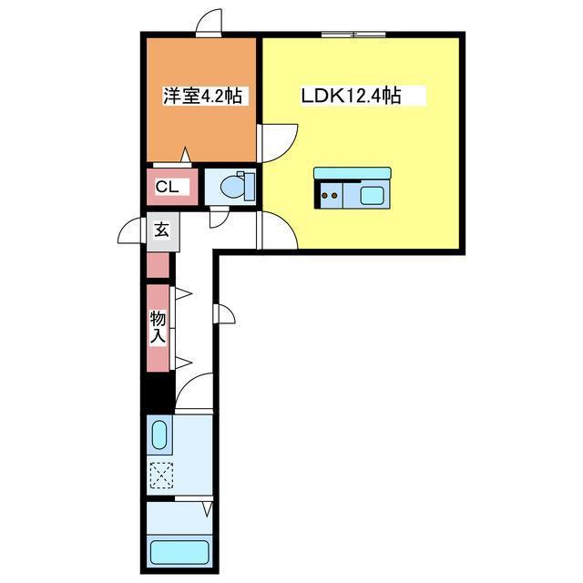 CASA VENTO(1LDK/1階)の間取り写真