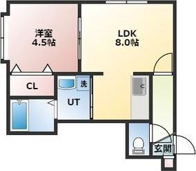 アプレシアール札幌トレス(1LDK/3階)の間取り写真