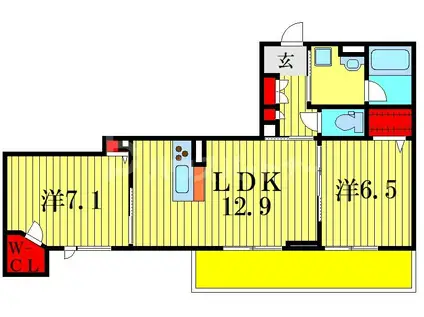 VILLA MONTE ANNEX(2LDK/3階)の間取り写真
