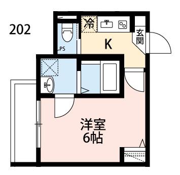 CRECIA常盤平IV(1K/2階)の間取り写真