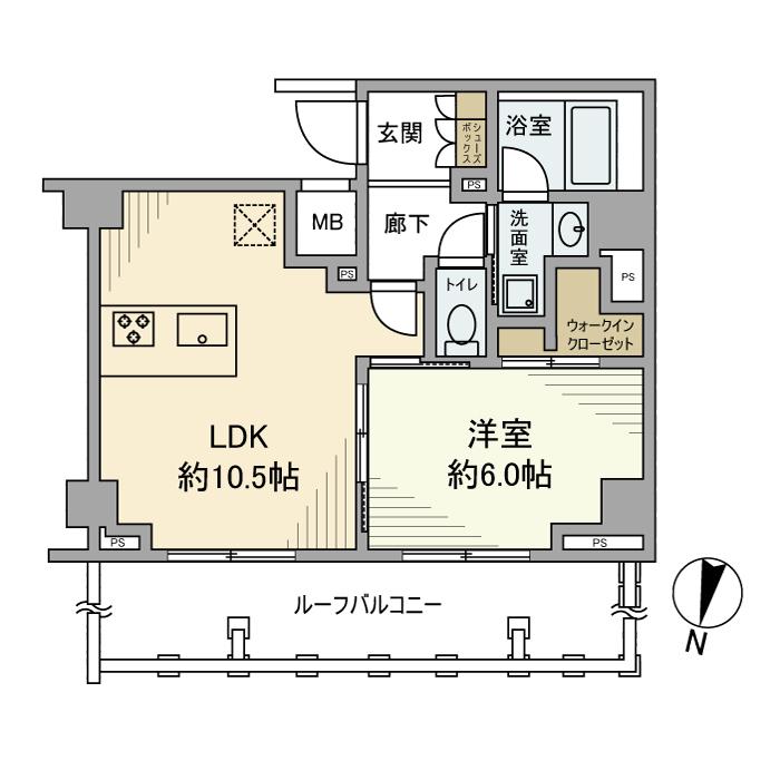 DIPS北千住(1LDK/6階)の間取り写真