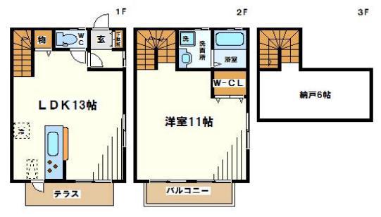 ガーデンハウスSKII(1LDK/1階)の間取り写真