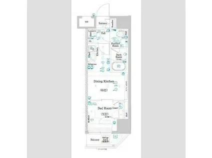 ラフィスタお花茶屋(1DK/4階)の間取り写真