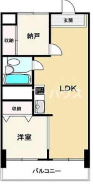 西船橋永谷マンション(1SDK/3階)の間取り写真