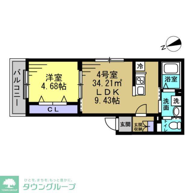 YSA薬園台(1LDK/1階)の間取り写真
