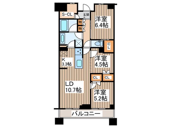 BRANZ中央林間(3LDK/7階)の間取り写真