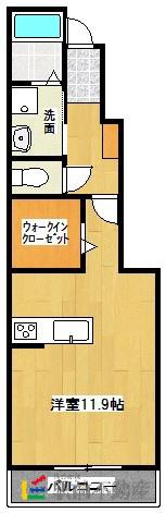 リコルドルーチェ(1K/1階)の間取り写真