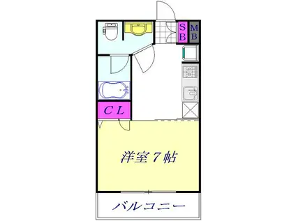 STAZIONE(1K/7階)の間取り写真