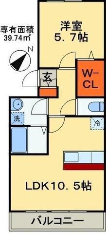 メルベーユ 2(1LDK/2階)の間取り写真
