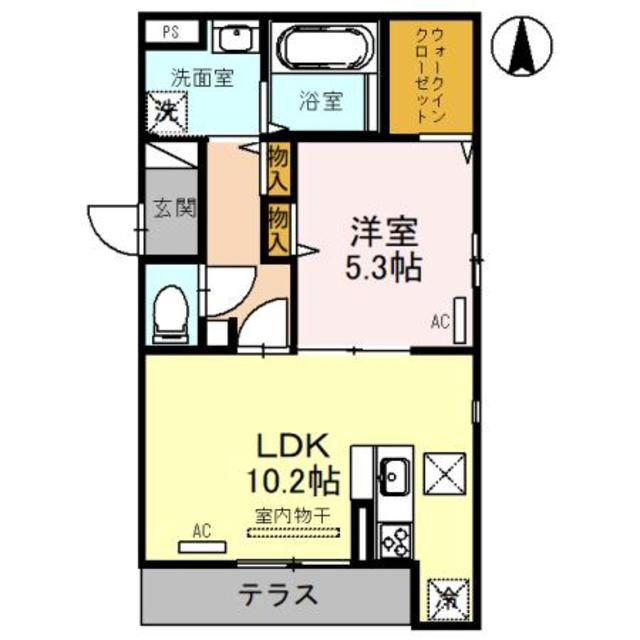 スペチアーレ放出東(1LDK/2階)の間取り写真