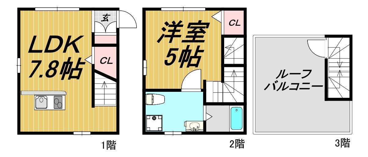 LECOCON江南(1LDK/1階)の間取り写真