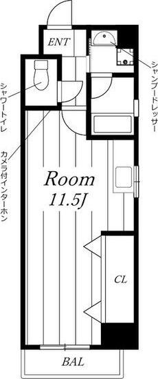 シャルム富士見(ワンルーム/4階)の間取り写真