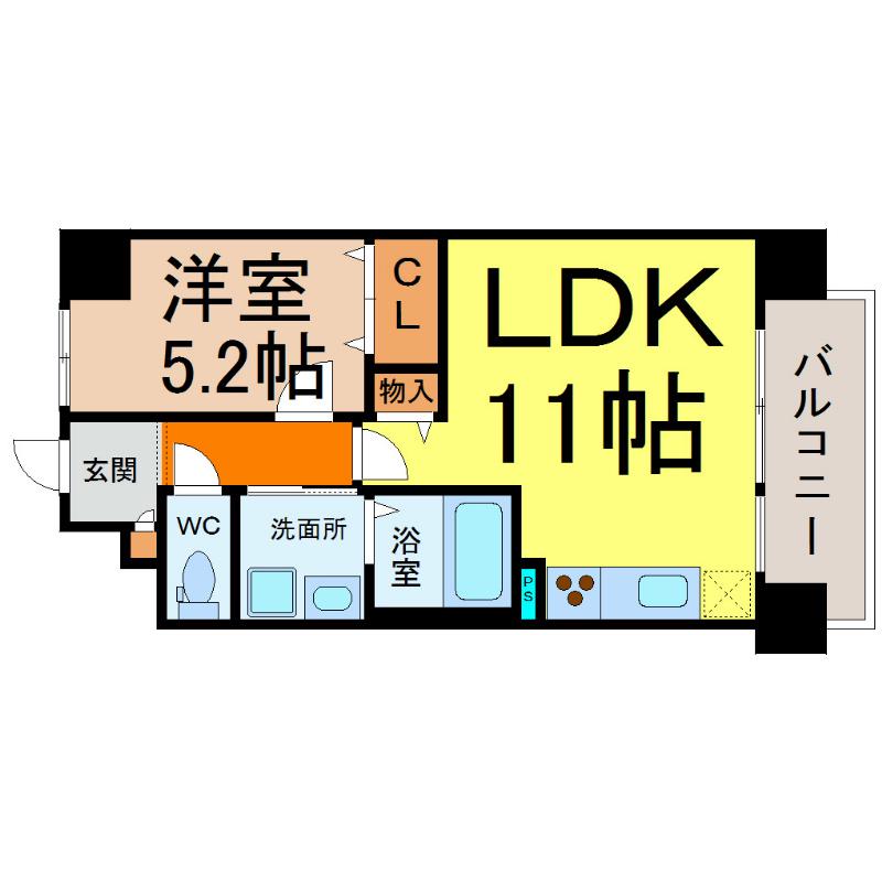 FREA HARA(1LDK/3階)の間取り写真