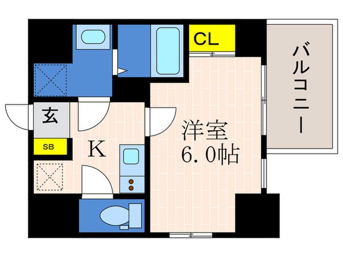 エスリード神戸ハーバークロス(1K/12階)の間取り写真