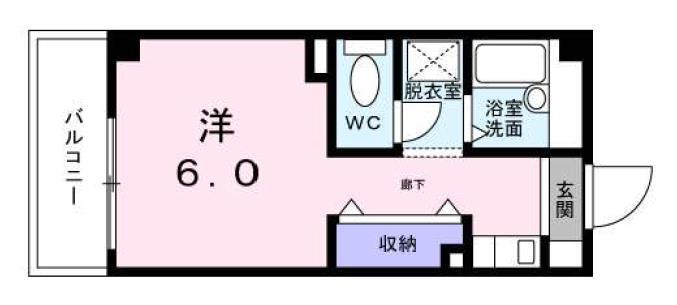 アプローズヒル(ワンルーム/1階)の間取り写真