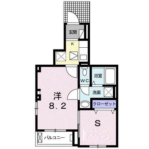 オキ テラス(1SK/1階)の間取り写真
