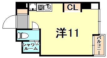 サンロイヤル西宮(ワンルーム/4階)の間取り写真
