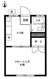 サンエムハイツ(1K/2階)の間取り写真