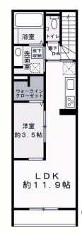 LALA東人丸(1LDK/2階)の間取り写真