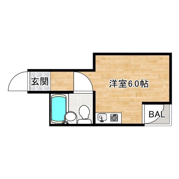 ビューパレー小路(ワンルーム/3階)の間取り写真