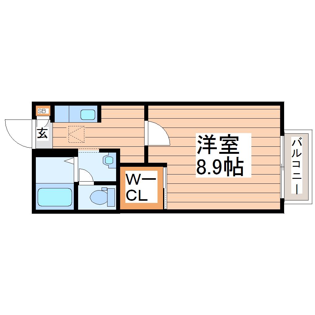 コリーヌ(1K/2階)の間取り写真