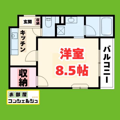 ベルビレッジ覚王山(1K/2階)の間取り写真