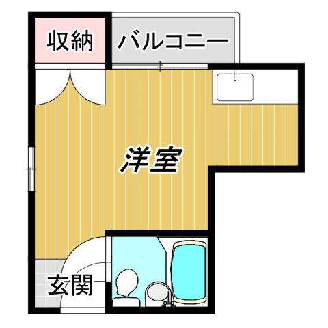 帝塚山ハイツ(ワンルーム/6階)の間取り写真