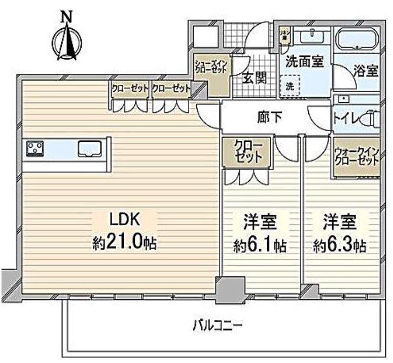 グランドメゾン新梅田タワー(2LDK/24階)の間取り写真
