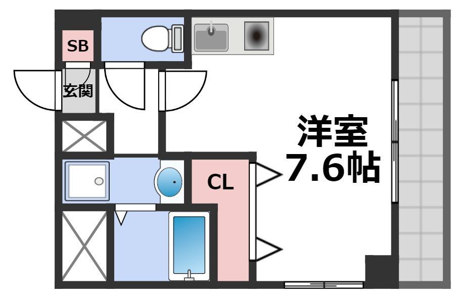 エスペランサ国分町(ワンルーム/2階)の間取り写真