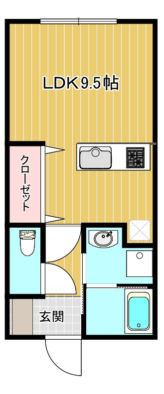 アップリッチ(ワンルーム/1階)の間取り写真
