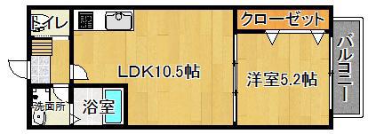 カーサ久宝(1LDK/1階)の間取り写真