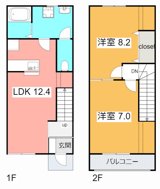 M.リアン(2LDK/1階)の間取り写真