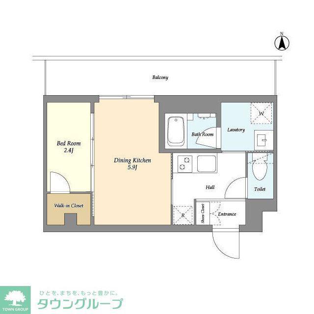 スタイリオ東品川(1DK/4階)の間取り写真