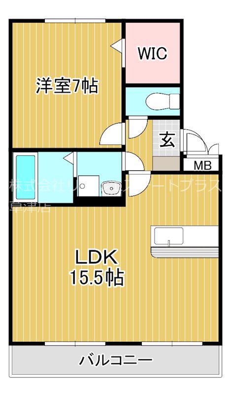 レークタウン(1LDK/1階)の間取り写真