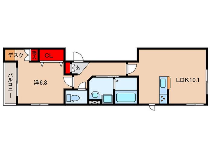 メゾンソラ(1LDK/2階)の間取り写真