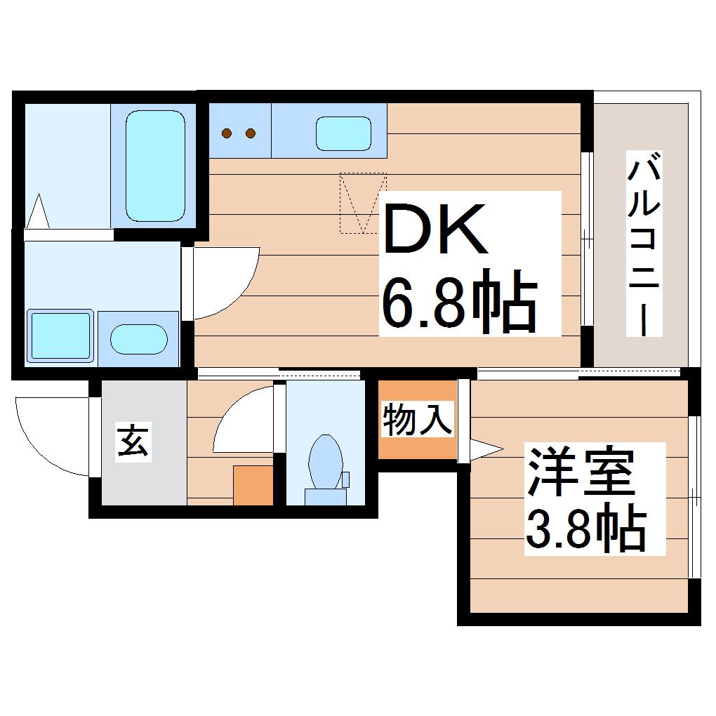 桜ヶ丘I・35(1DK/1階)の間取り写真