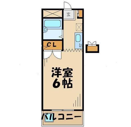 フラワーマンション(1K/3階)の間取り写真