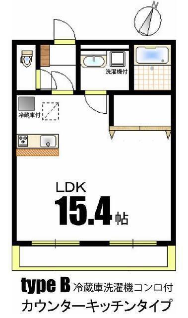 SUN COURT(ワンルーム/2階)の間取り写真