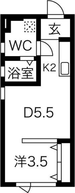 S-STUDIO(1DK/4階)の間取り写真