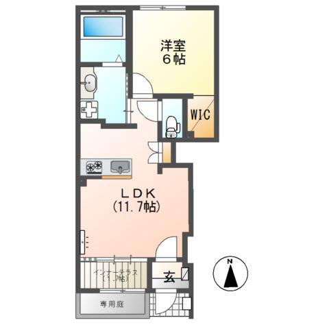 西塚町2丁目アパート(1LDK/1階)の間取り写真
