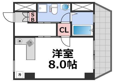 ドマーニ森ノ宮(ワンルーム/7階)の間取り写真