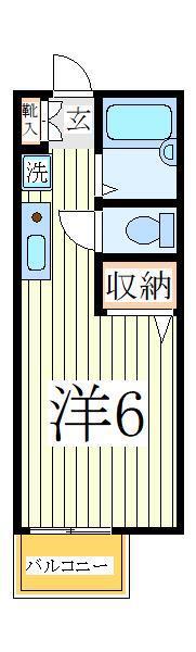 ドリームガーデン(ワンルーム/2階)の間取り写真