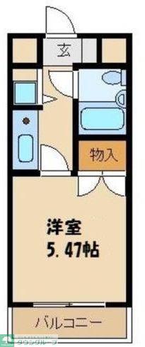 マイルストン東久留米(1K/2階)の間取り写真