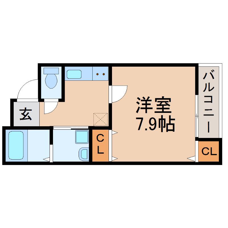 フジパレス尼崎出屋敷(1K/3階)の間取り写真