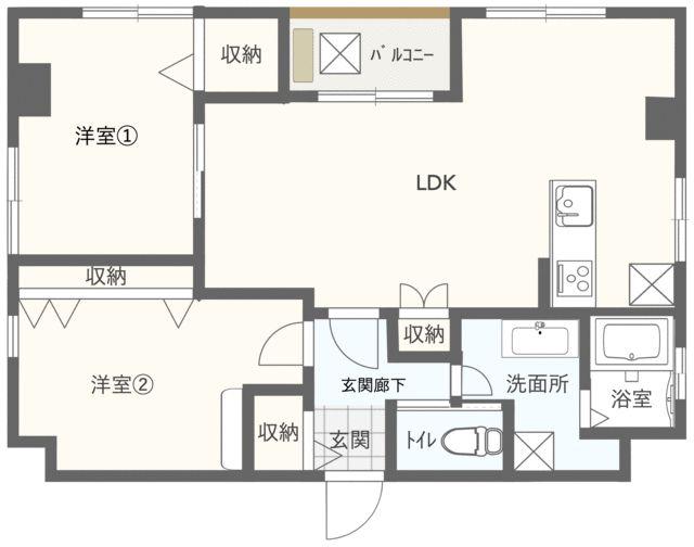 タカデン音羽(2LDK/7階)の間取り写真