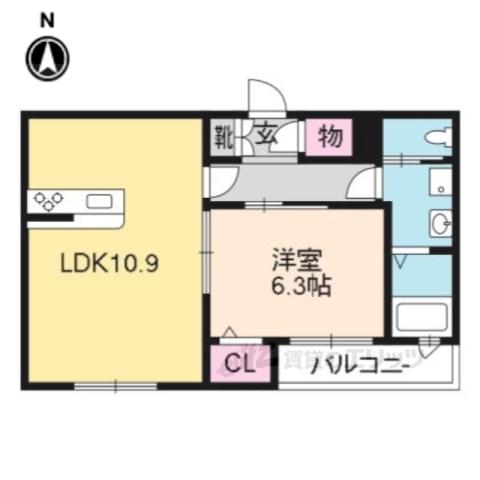 シャーメゾン京都稲荷 (1LDK/2階)の間取り写真