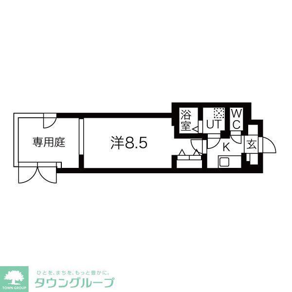 ルネサンスコート祐天寺(1K/1階)の間取り写真