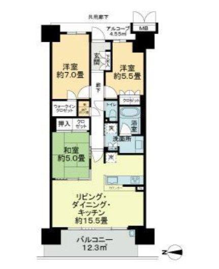 ジオ多摩センター(3LDK/11階)の間取り写真