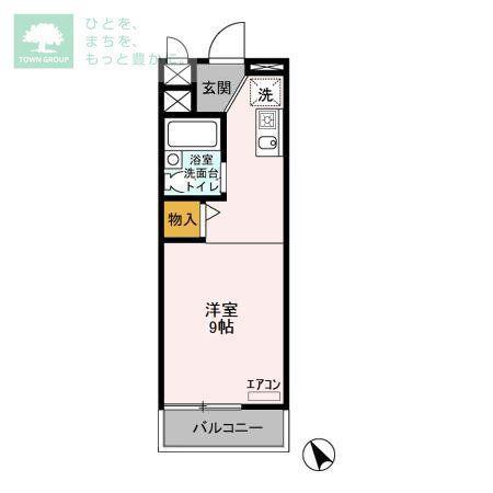 サザンクロスハイム(ワンルーム/1階)の間取り写真